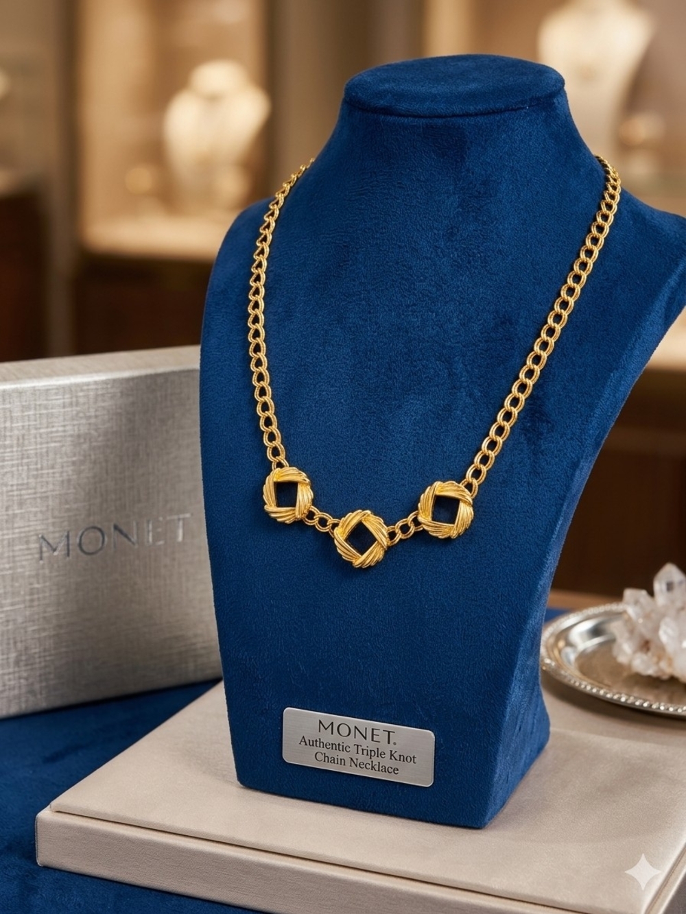Monet Gold Triple Knot Statement Necklace